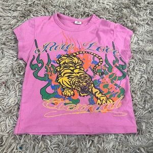 Urban outfitters pink top with tiger